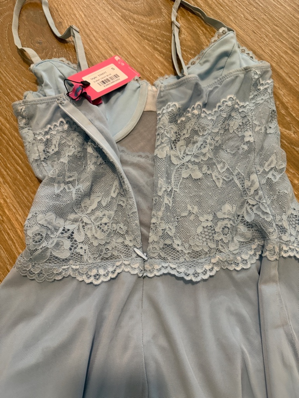 Edikted Cosmic Lacey Cupped Mini Dress in Light Blue NWT Size S - Picture 10 of 10